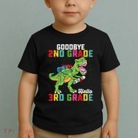 Goodbye 2nd Grade Hello 3rd Grade T Rex Last Day Of School Toddler T-Shirt thumb 2