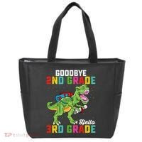 Goodbye 2nd Grade Hello 3rd Grade T Rex Last Day Of School Tote Bag thumb 0
