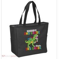 Goodbye 2nd Grade Hello 3rd Grade T Rex Last Day Of School Tote Bag thumb 2