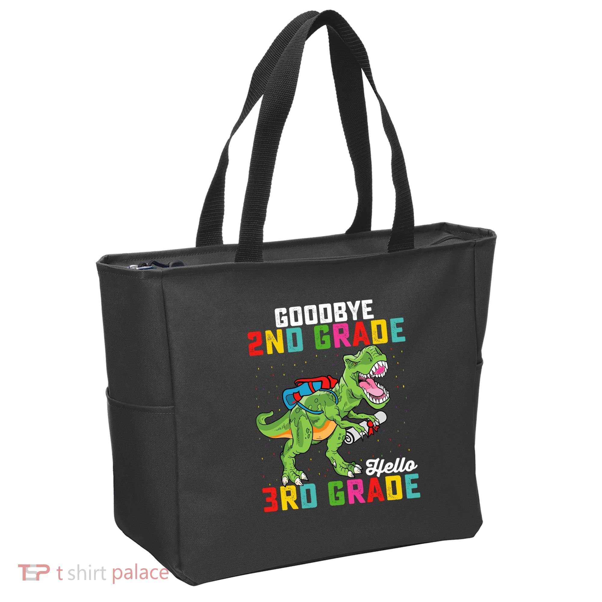 Goodbye 2nd Grade Hello 3rd Grade T Rex Last Day Of School Tote Bag