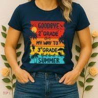 Goodbye 2nd Grade Hello Summer Last Day Of School Graduation Women's T-Shirt thumb 2