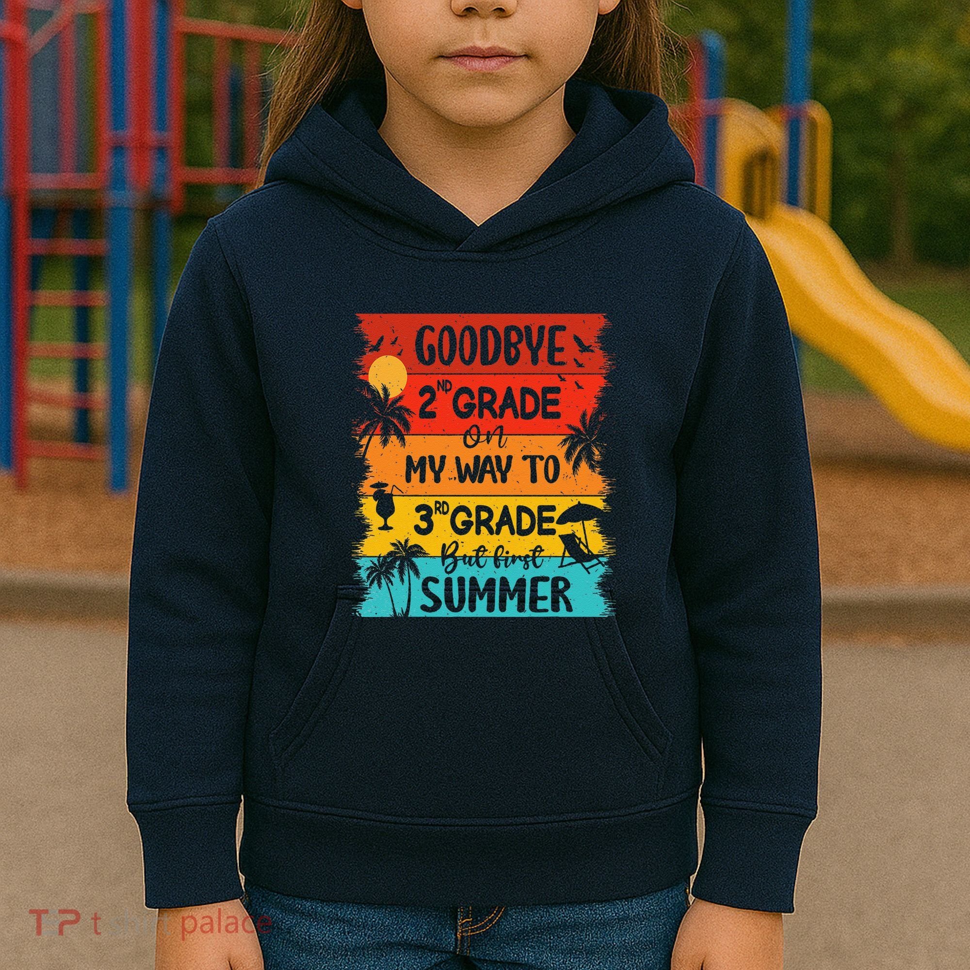 Goodbye 2nd Grade Hello Summer Last Day Of School Graduation Kids Hoodie
