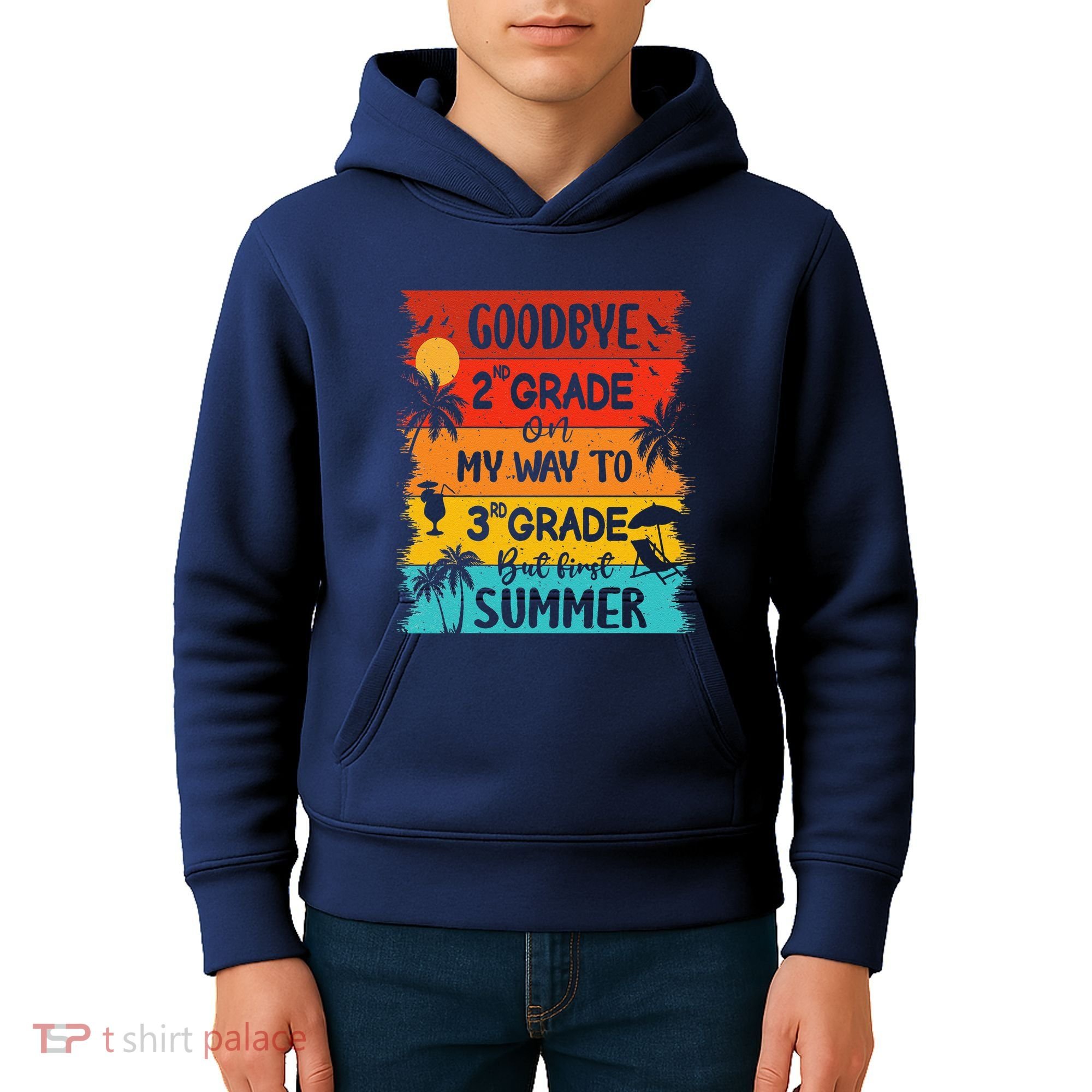 Goodbye 2nd Grade Hello Summer Last Day Of School Graduation Kids Hoodie