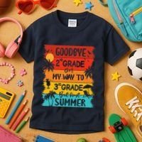 Goodbye 2nd Grade Hello Summer Last Day Of School Graduation Kids T-Shirt thumb 3