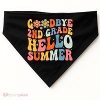 Goodbye 2nd Grade Hello Summer Last Day Of School USA-Made Doggie Bandana thumb 0