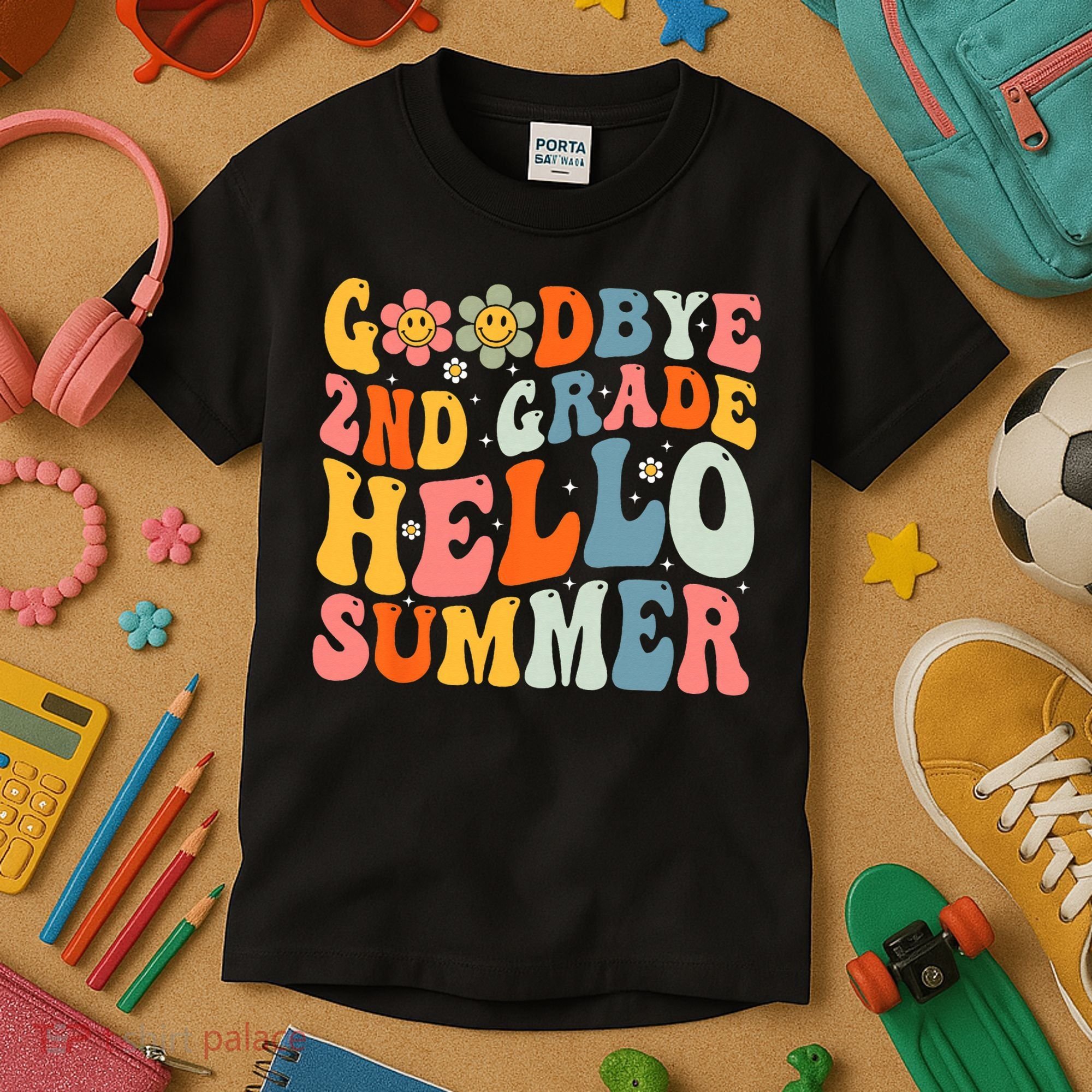 Goodbye 2nd Grade Hello Summer Last Day Of School Kids T-Shirt