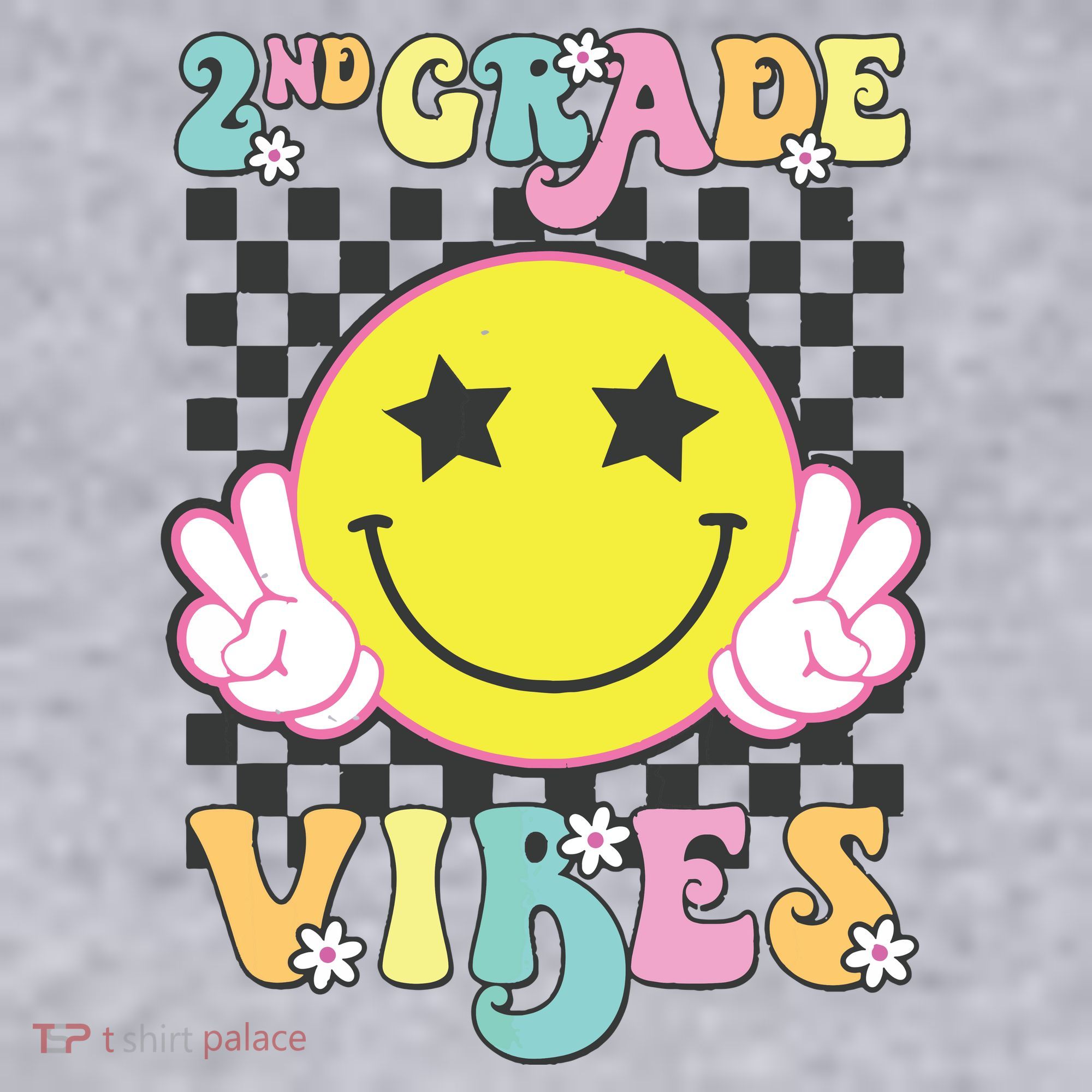Girl 2nd Grade Vibes Smile Face Back To School Second Grade Women's Sweatshirt
