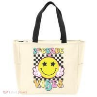 Girl 2nd Grade Vibes Smile Face Back To School Second Grade Tote Bag thumb 0