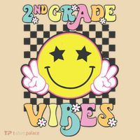 Girl 2nd Grade Vibes Smile Face Back To School Second Grade Tote Bag thumb 4