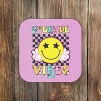 Girl 2nd Grade Vibes Smile Face Back To School Second Grade Coaster thumb 0