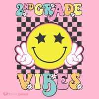 Girl 2nd Grade Vibes Smile Face Back To School Second Grade Coaster thumb 2