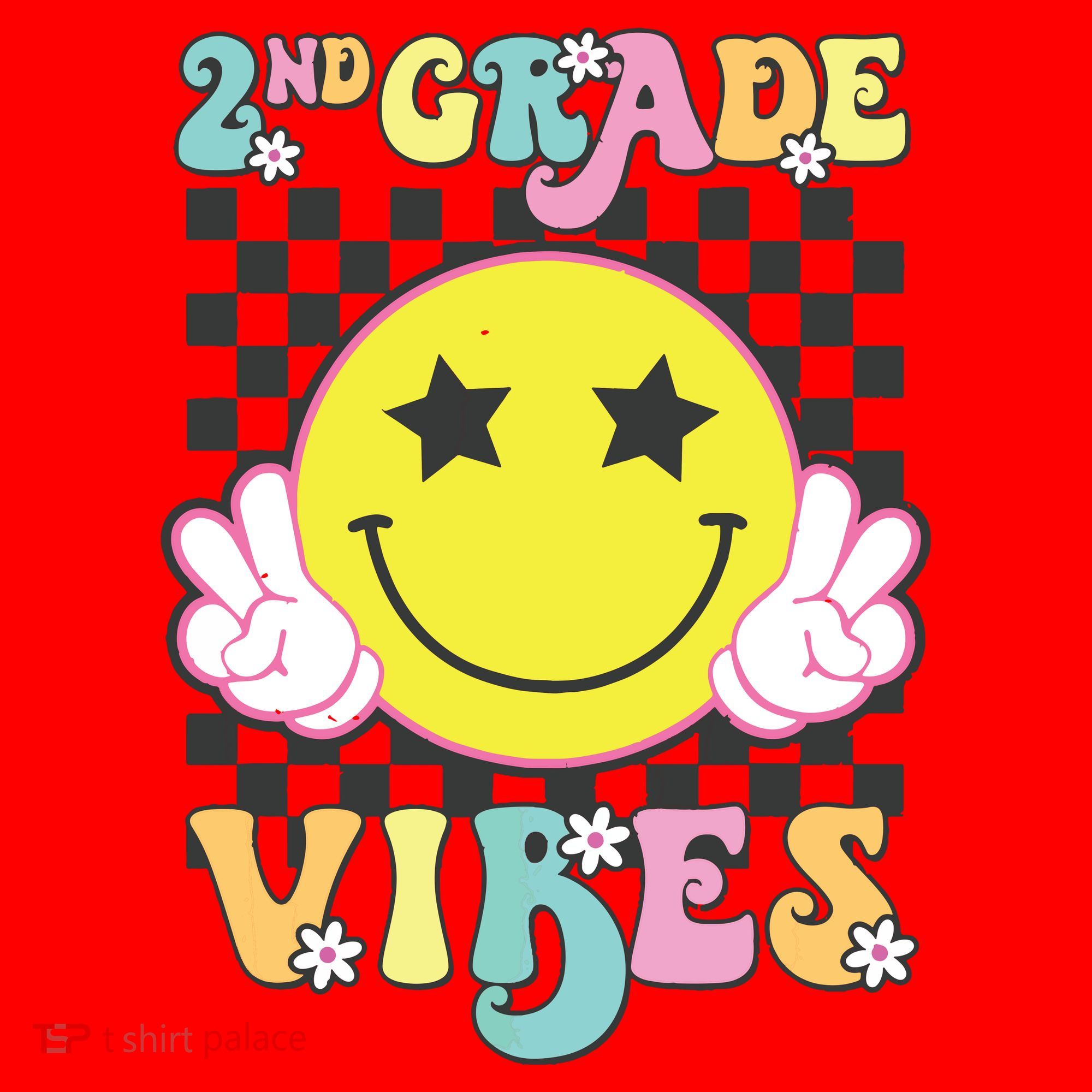 Girl 2nd Grade Vibes Smile Face Back To School Second Grade Santa Hat