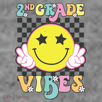Girl 2nd Grade Vibes Smile Face Back To School Second Grade Toddler Hoodie thumb 2