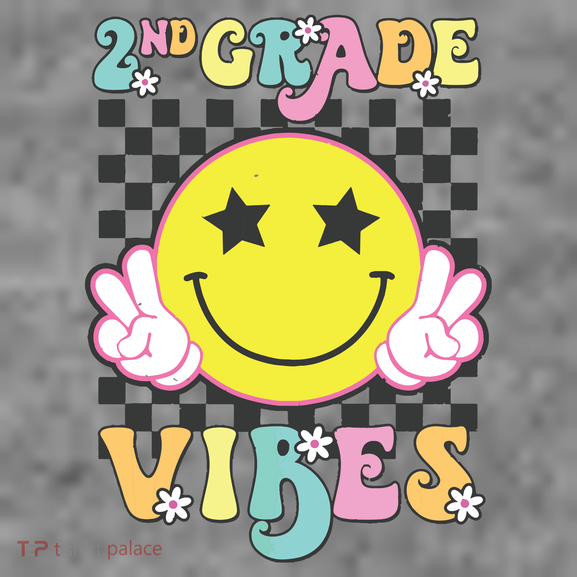 Girl 2nd Grade Vibes Smile Face Back To School Second Grade Toddler Hoodie