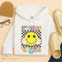 Girl 2nd Grade Vibes Smile Face Back To School Second Grade Hoodie thumb 4