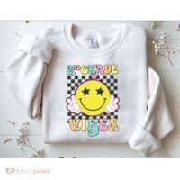 Girl 2nd Grade Vibes Smile Face Back To School Second Grade Sweatshirt thumb 2