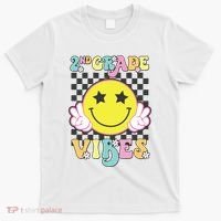 Girl 2nd Grade Vibes Smile Face Back To School Second Grade T-Shirt thumb 0