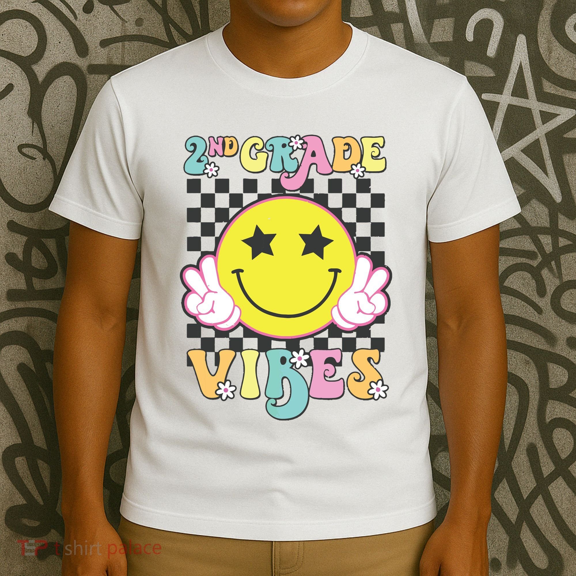 Girl 2nd Grade Vibes Smile Face Back To School Second Grade T-Shirt
