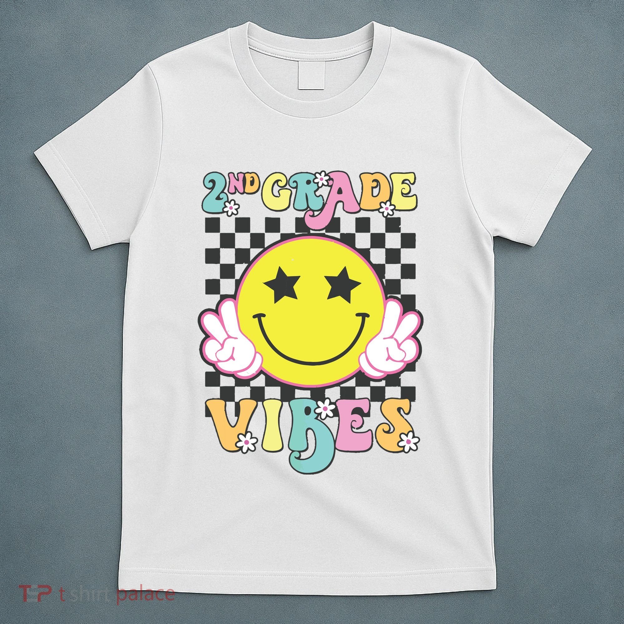 Girl 2nd Grade Vibes Smile Face Back To School Second Grade T-Shirt