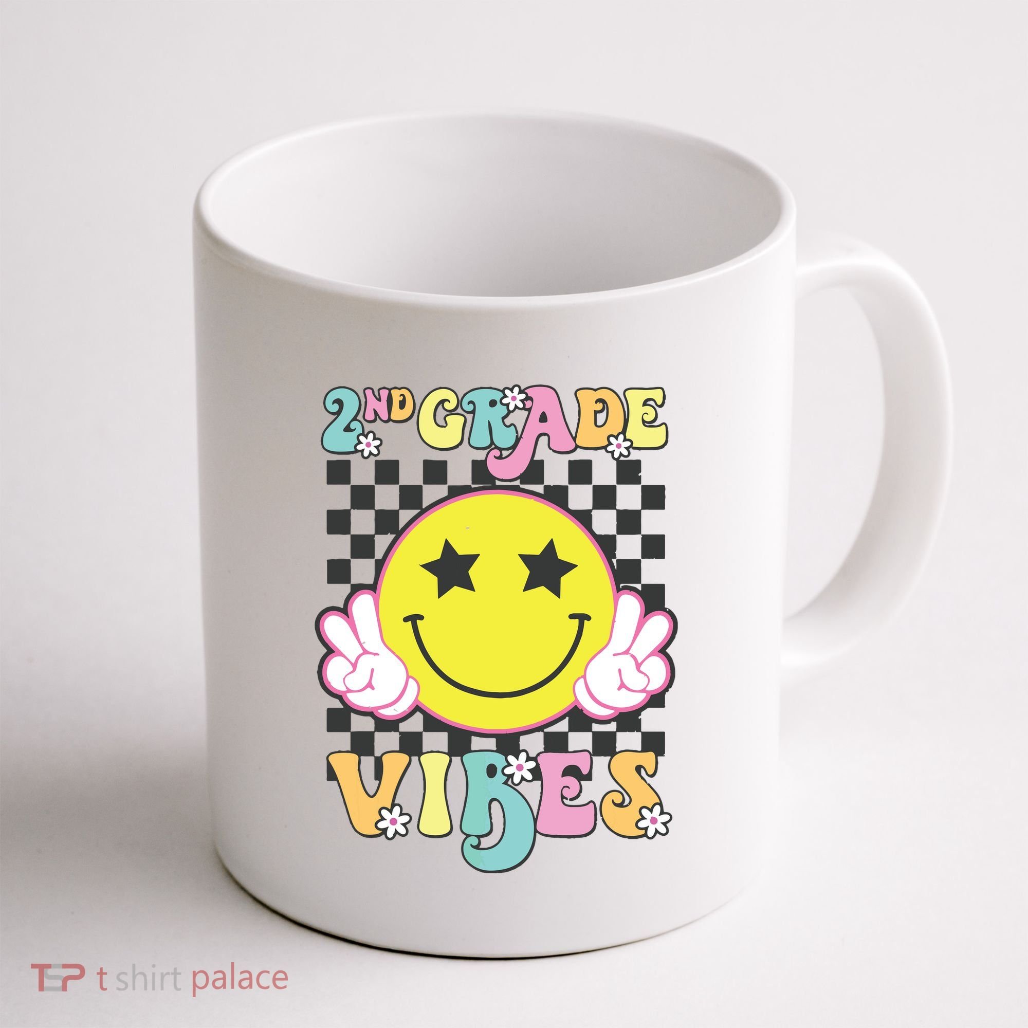 Girl 2nd Grade Vibes Smile Face Back To School Second Grade Coffee Mug