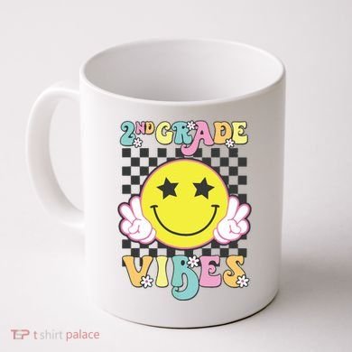 Girl 2nd Grade Vibes Smile Face Back To School Second Grade Coffee Mug
