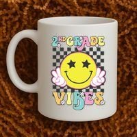 Girl 2nd Grade Vibes Smile Face Back To School Second Grade Coffee Mug thumb 2
