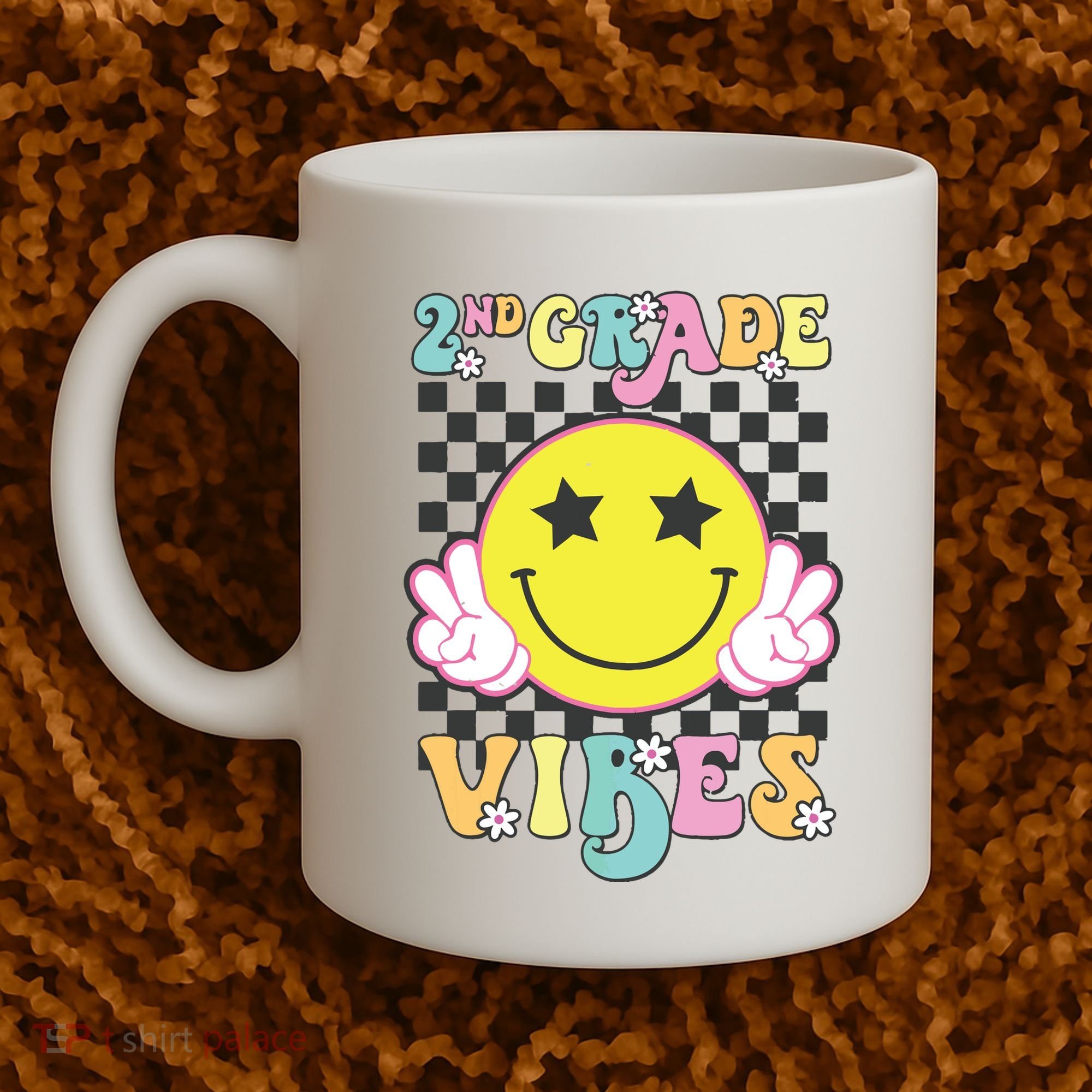 Girl 2nd Grade Vibes Smile Face Back To School Second Grade Coffee Mug