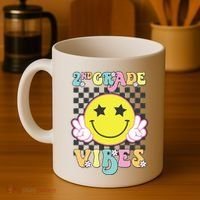Girl 2nd Grade Vibes Smile Face Back To School Second Grade Coffee Mug thumb 4