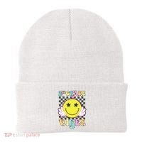 Girl 2nd Grade Vibes Smile Face Back To School Second Grade Beanie thumb 0