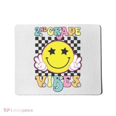 Girl 2nd Grade Vibes Smile Face Back To School Second Grade Mousepad