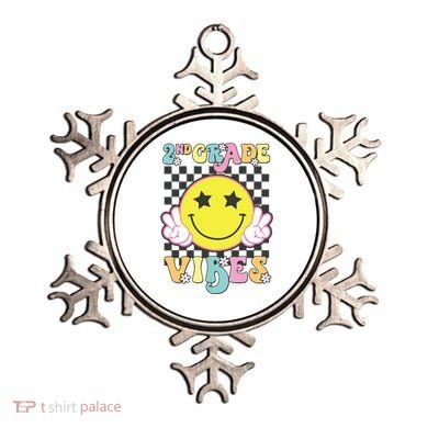 Girl 2nd Grade Vibes Smile Face Back To School Second Grade Ornament