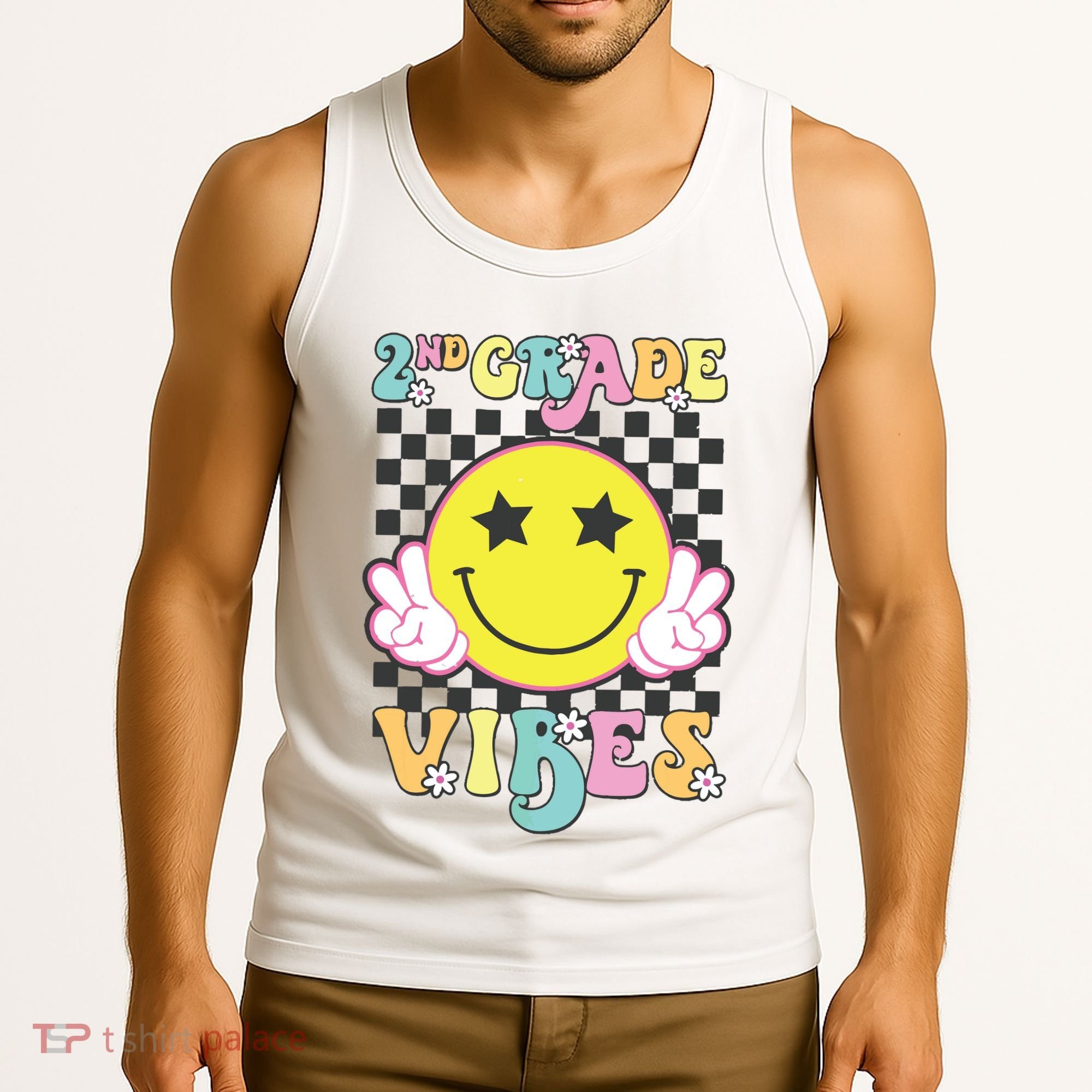 Girl 2nd Grade Vibes Smile Face Back To School Second Grade Tank Top