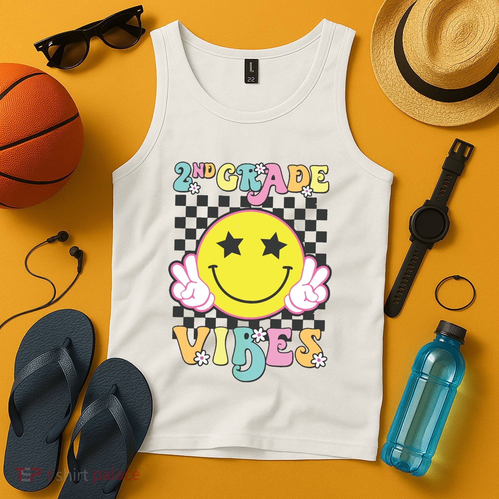 Girl 2nd Grade Vibes Smile Face Back To School Second Grade Tank Top