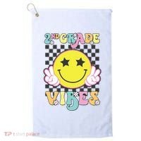 Girl 2nd Grade Vibes Smile Face Back To School Second Grade Golf Towel thumb 0