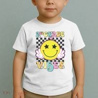 Girl 2nd Grade Vibes Smile Face Back To School Second Grade Toddler T-Shirt thumb 2