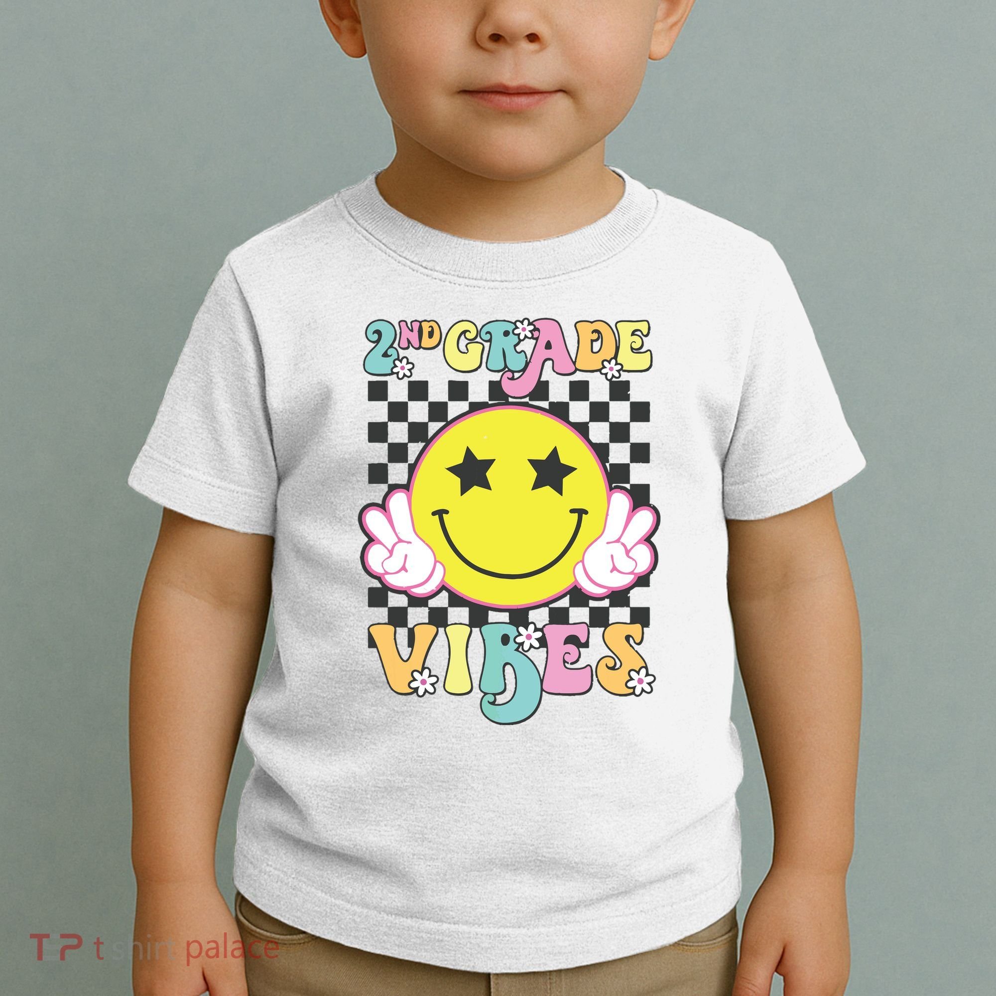 Girl 2nd Grade Vibes Smile Face Back To School Second Grade Toddler T-Shirt