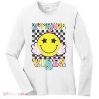 Girl 2nd Grade Vibes Smile Face Back To School Second Grade Women's Long Sleeve Shirt thumb 0