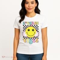 Girl 2nd Grade Vibes Smile Face Back To School Second Grade Women's T-Shirt thumb 4