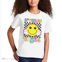 Girl 2nd Grade Vibes Smile Face Back To School Second Grade Kids T-Shirt thumb 2