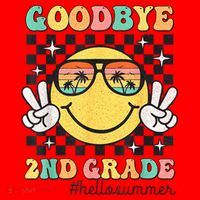 Goodbye 2nd Grade Hello Summer Last Day Of School Student  Santa Hat thumb 1