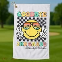 Goodbye 2nd Grade Hello Summer Last Day Of School Student  Golf Towel thumb 1
