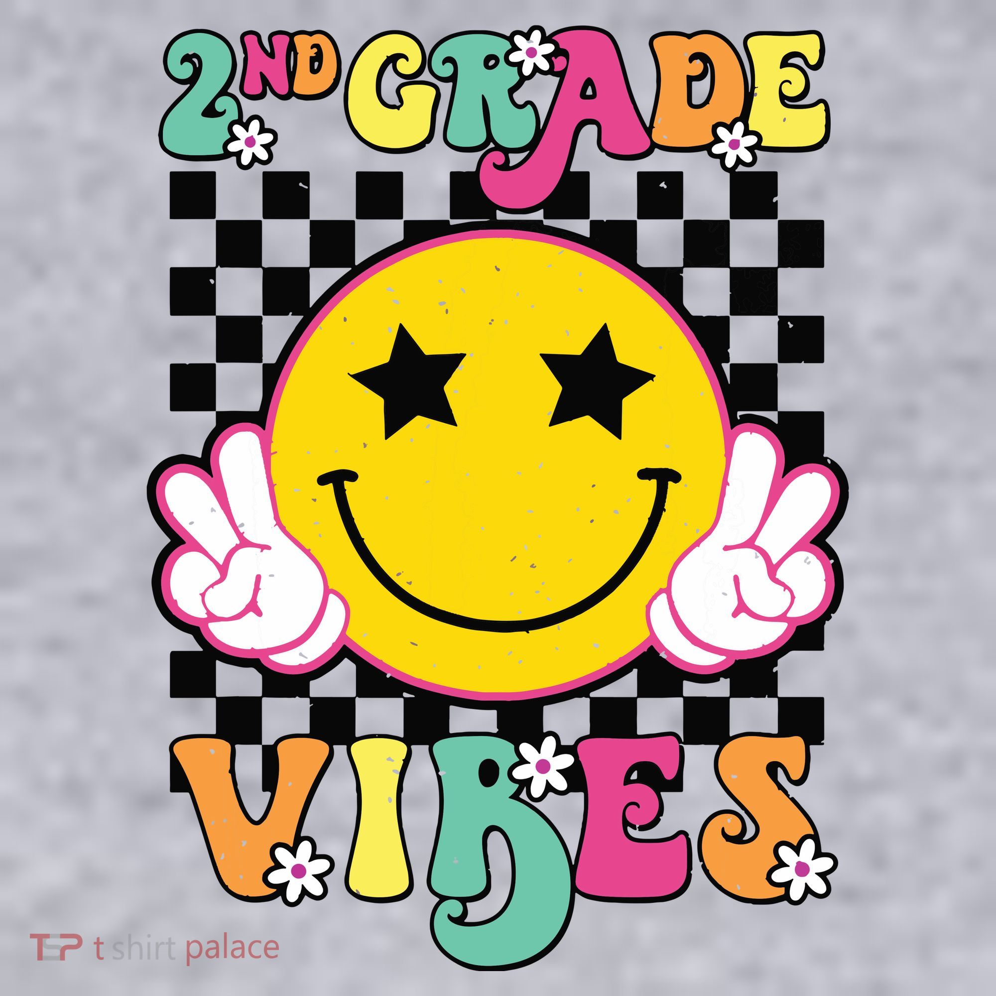Girl 2nd Grade Vibes Smile Face Back To School Second Grade Women's Sweatshirt