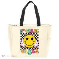 Girl 2nd Grade Vibes Smile Face Back To School Second Grade Tote Bag thumb 0