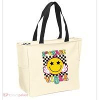Girl 2nd Grade Vibes Smile Face Back To School Second Grade Tote Bag thumb 2