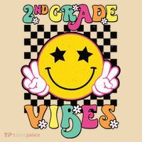 Girl 2nd Grade Vibes Smile Face Back To School Second Grade Tote Bag thumb 4