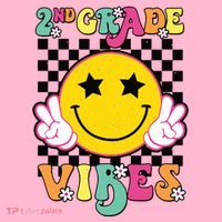 Girl 2nd Grade Vibes Smile Face Back To School Second Grade Coaster thumb 2