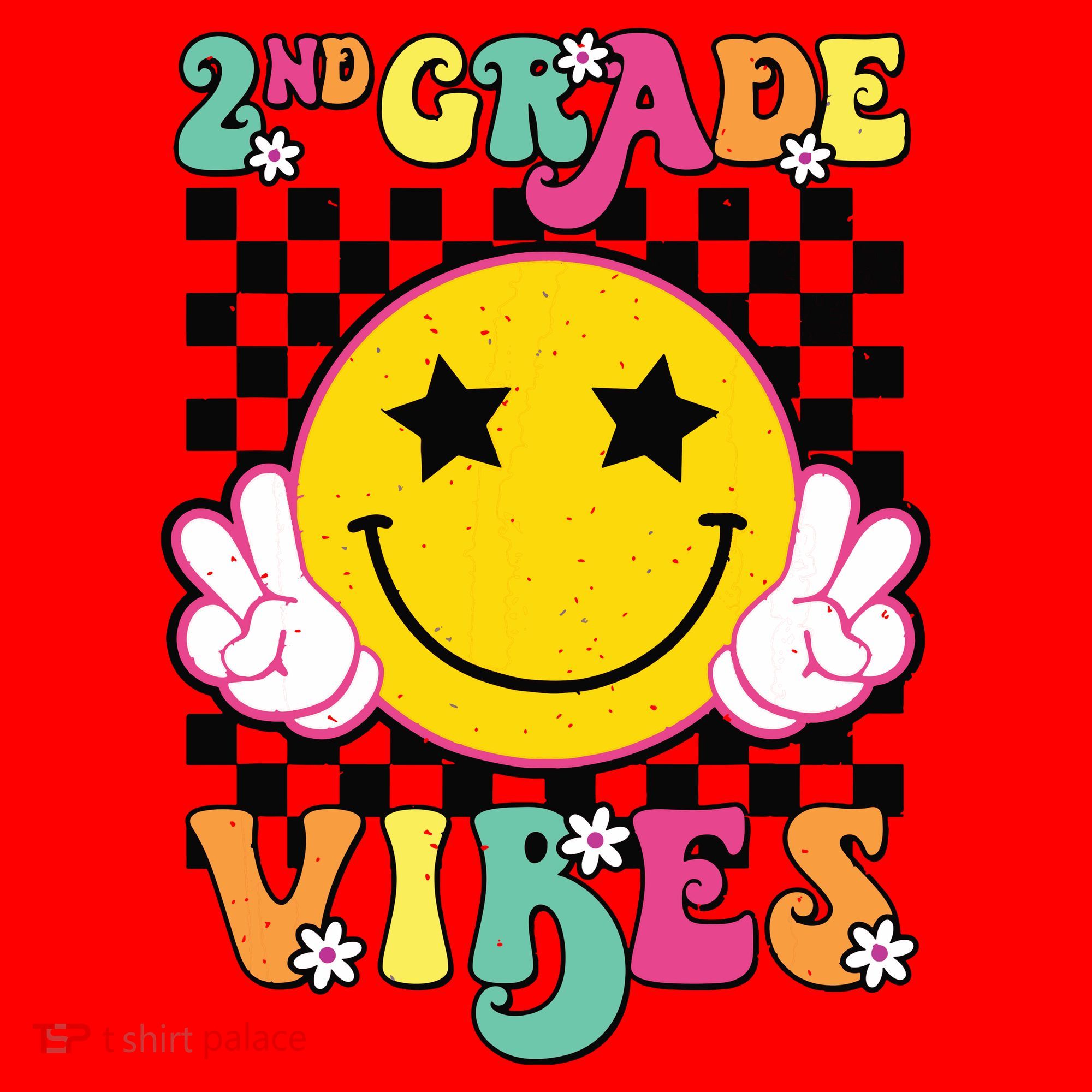 Girl 2nd Grade Vibes Smile Face Back To School Second Grade Santa Hat