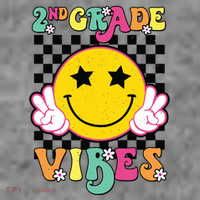 Girl 2nd Grade Vibes Smile Face Back To School Second Grade Toddler Hoodie thumb 2