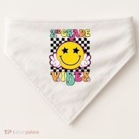 Girl 2nd Grade Vibes Smile Face Back To School Second Grade USA-Made Doggie Bandana thumb 0