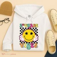 Girl 2nd Grade Vibes Smile Face Back To School Second Grade Hoodie thumb 4